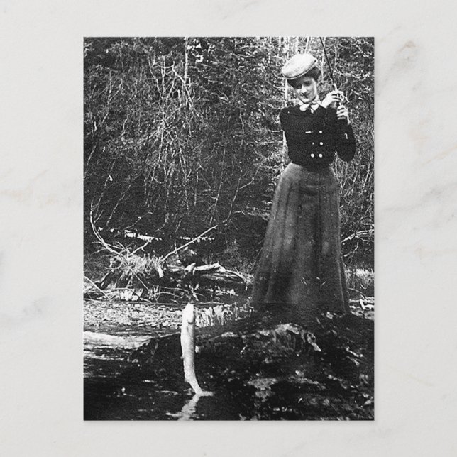 woman fishing postcard (Front)
