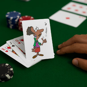 Woman Flipping A Coin Playing Cards