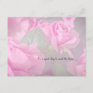 Woman Floral Pink Rose Garden Birthday Postcard
