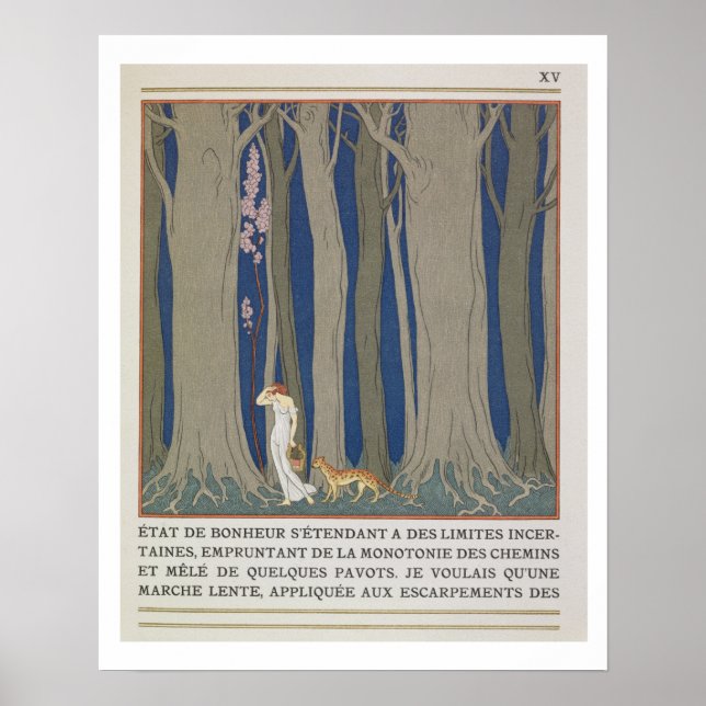 Woman followed by a Leopard, illustration from 'Le Poster (Front)