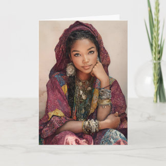 Woman From Comoros - African Woman Ethnic Portrait Card