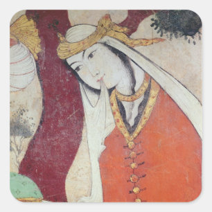 Woman from the Court of Shah Abbas I, 1585-1627 Square Sticker