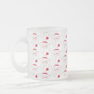 Woman Frosted Glass Coffee Mug