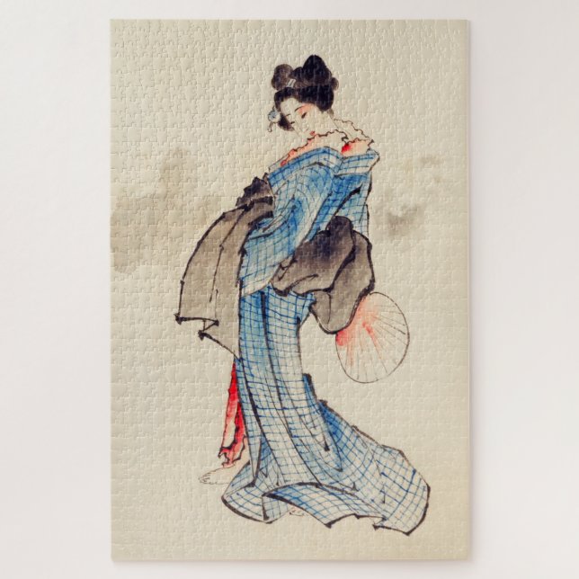 Woman Full-Length Portrait by Katsushika Hokusai Jigsaw Puzzle (Vertical)