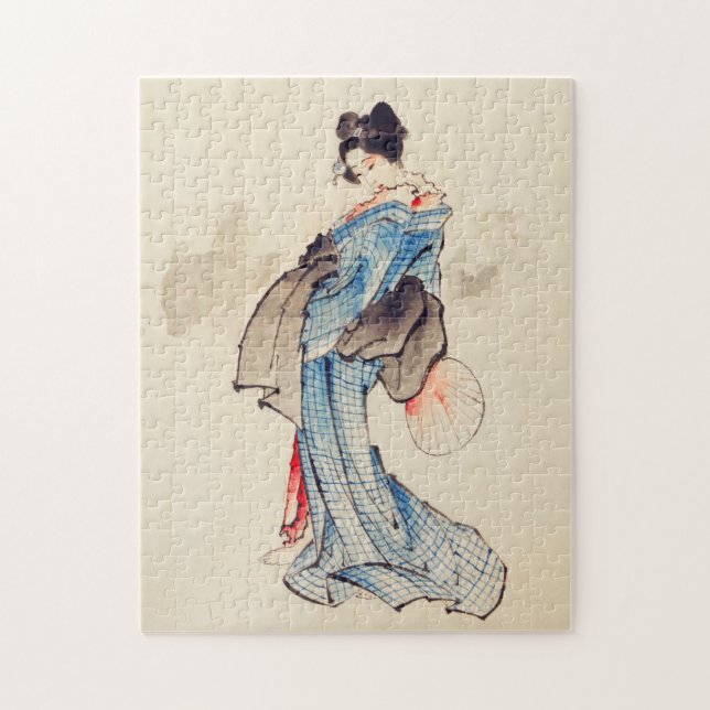Woman Full-Length Portrait by Katsushika Hokusai Jigsaw Puzzle (Vertical)
