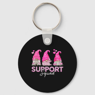 Woman Fun Gnomies Support Squad Breast Cancer Awar Key Ring