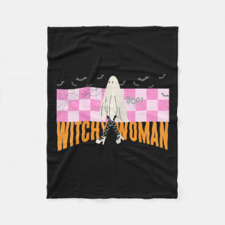 Woman Funny Halloween Costume Spooky Feminist Fleece Blanket