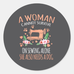 Woman Funny Sewing Quote Classic Round Sticker