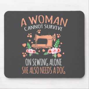 Woman Funny Sewing Quote Mouse Mat