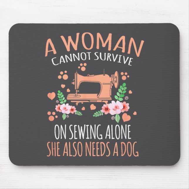 Woman Funny Sewing Quote  Mouse Mat (Front)