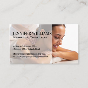 Woman Getting Back Massage Spa Business Card