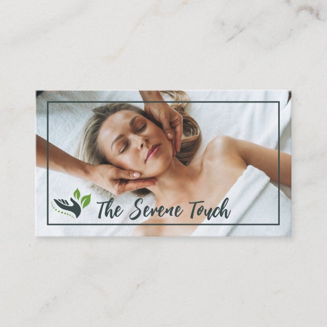Woman Getting Face Massage Business Card (Front)