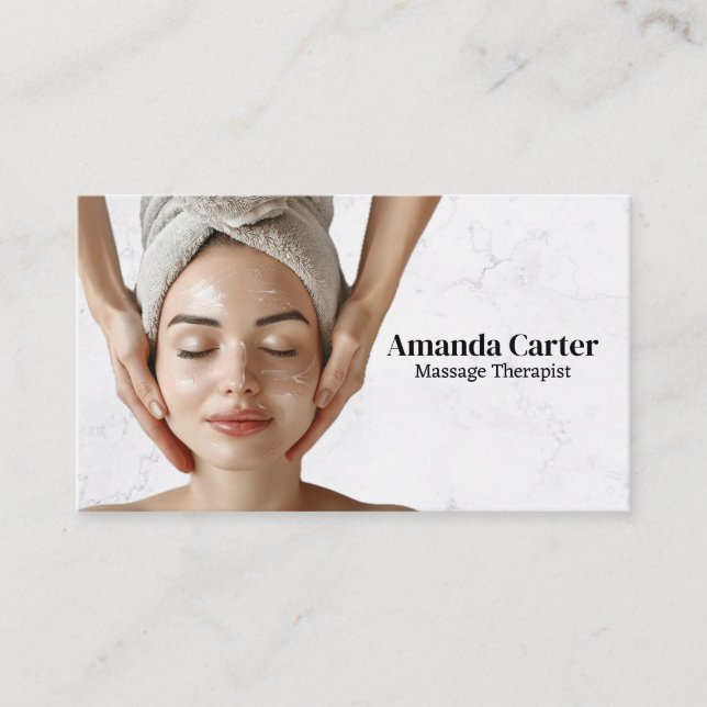 Woman Getting Head Massage Business Card (Front)