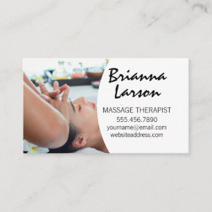 Woman Getting Head Massage Business Card