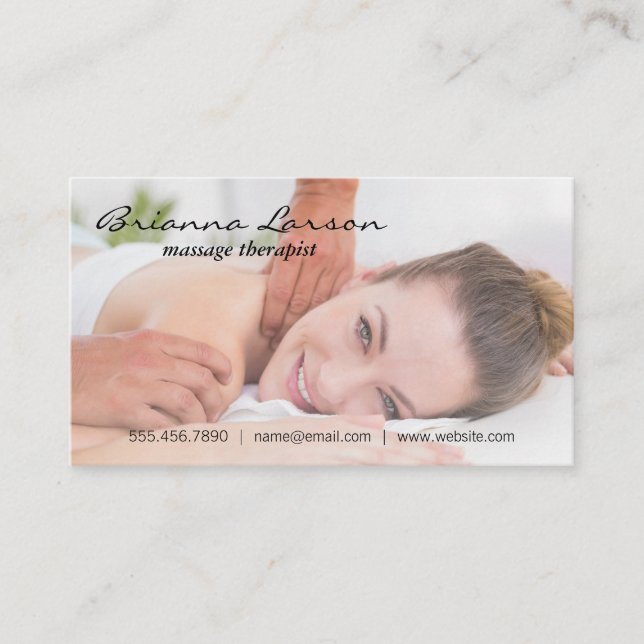 Woman Getting Massage Business Card (Front)