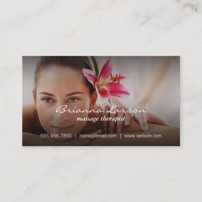 Woman Getting Massage Business Card (Front)