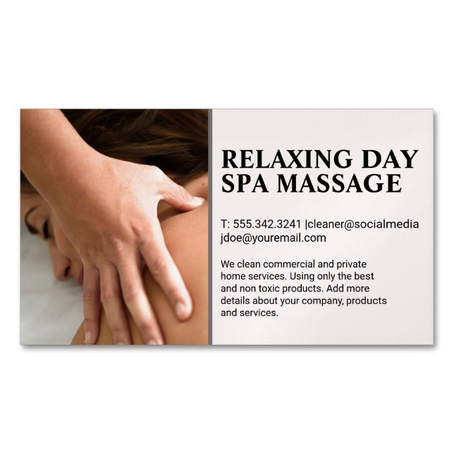 Woman Getting Massaged  Magnetic Business Card (Front)