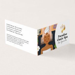 Woman Getting Spa Facial and Massage Business Card