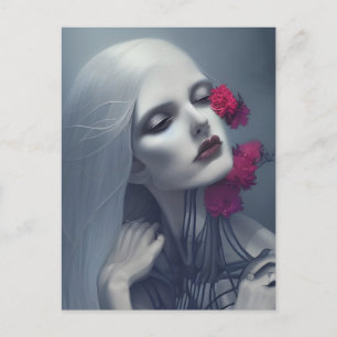 Woman Ghost With Flowers Postcard