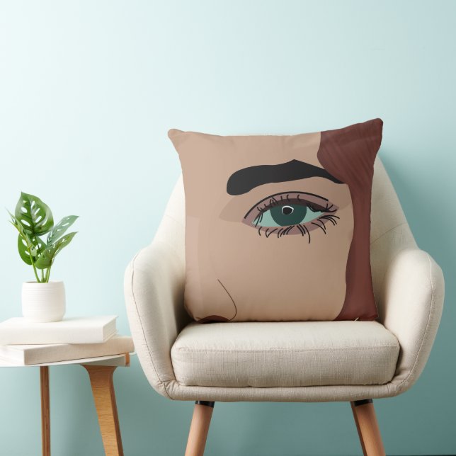 Woman Girl Face Eye Cushion (Chair)