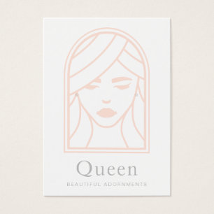 Woman Girl  Face White Earring Display Card