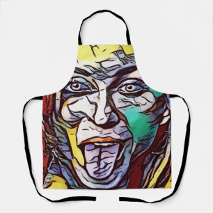 Woman Girl Graffiti Paint Art Face Eye Coloured Apron