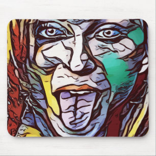 Woman Girl Graffiti Paint Art Face Eye Coloured Mouse Mat