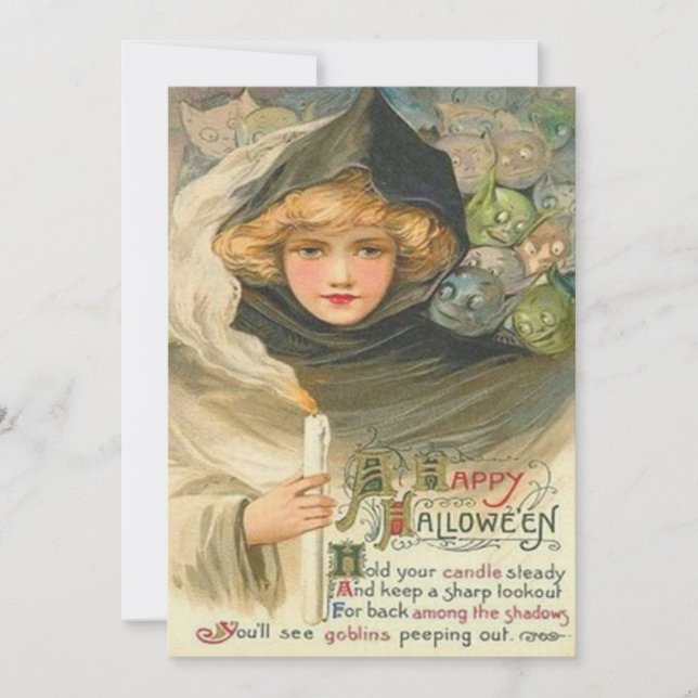 Woman Goblins Candle Smiling Poem (Front)
