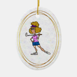 Woman Golf Diva Christmas Ornament