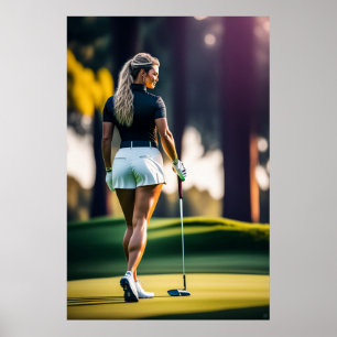 Woman Golfer - Canvas Art Print