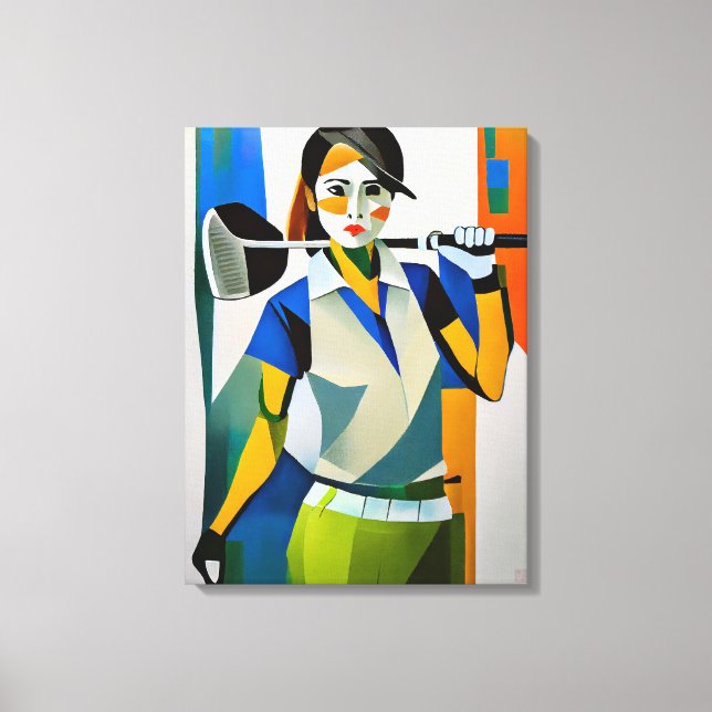 Woman Golfer - Canvas Art Print (Front)