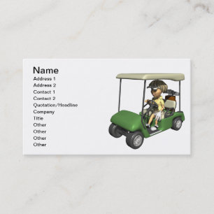 Woman Golfer Cart Business Card