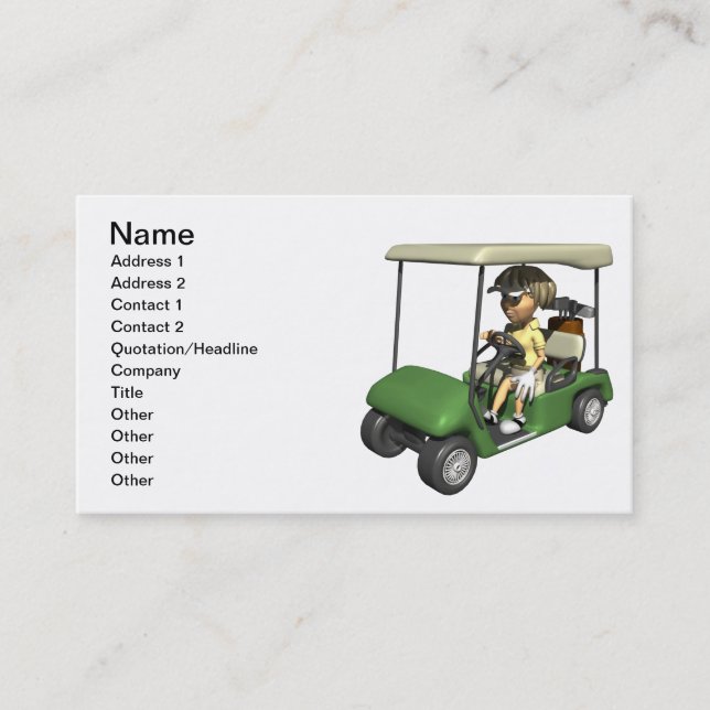Woman Golfer Cart Business Card (Front)