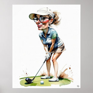 Woman Golfer - Golf Art Print