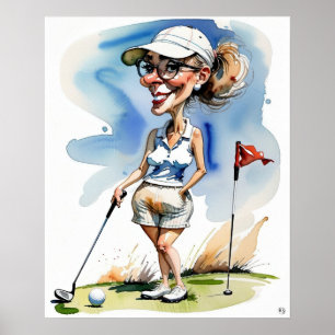 Woman Golfer - Golf Art Print