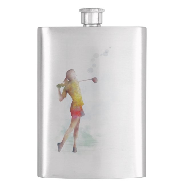 WOMAN GOLFER HIP FLASK (Front)