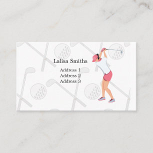 Woman golfer is golfing business card