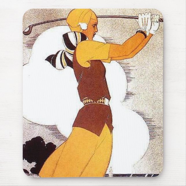 Woman Golfer Mouse Mat (Front)