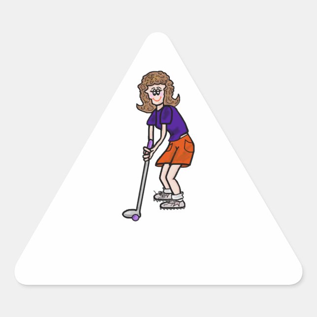 Woman Golfer Name Tag Stickers (Front)
