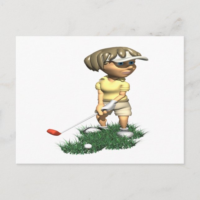 Woman Golfer Postcard (Front)