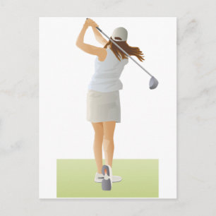 Woman Golfer Postcard
