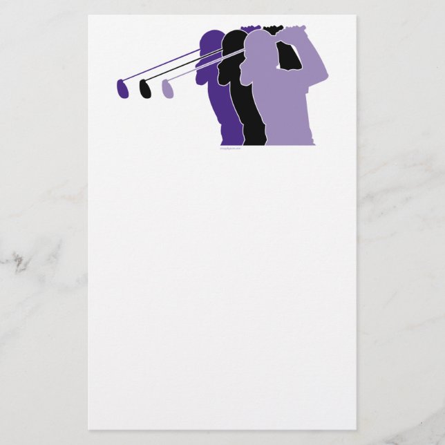 Woman Golfer Stationery (Front)