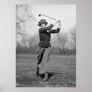 Woman Golfing: 1920s Poster