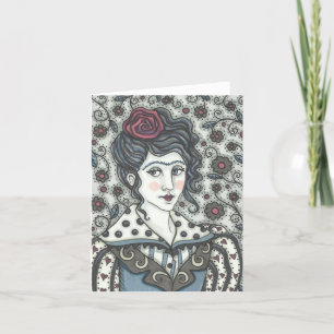 WOMAN, GOTHIC PORTRAIT NOTE CARD Blank