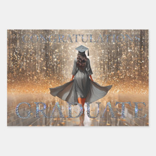  Woman Graduate Congratulations Wrapping Paper Sheet