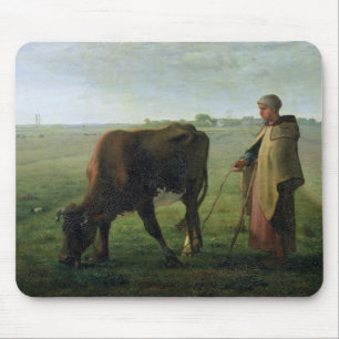 Woman Grazing her Cow, 1858 Mouse Mat