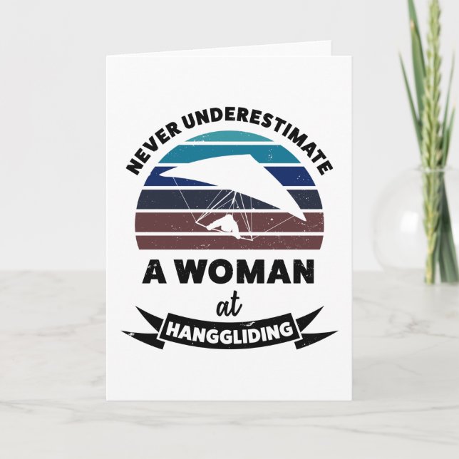 Woman Hanggliding Funny Gift Wife Card (Front)