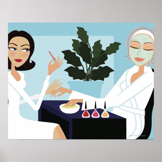 Woman having manicure and facial at spa poster (Front)