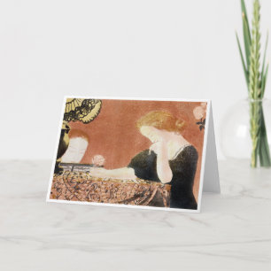 Woman Holding a Rose, Maurice Denis Card