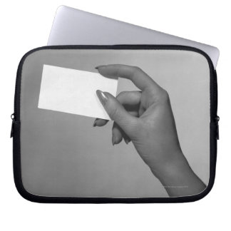 Woman Holding Card Laptop Sleeve